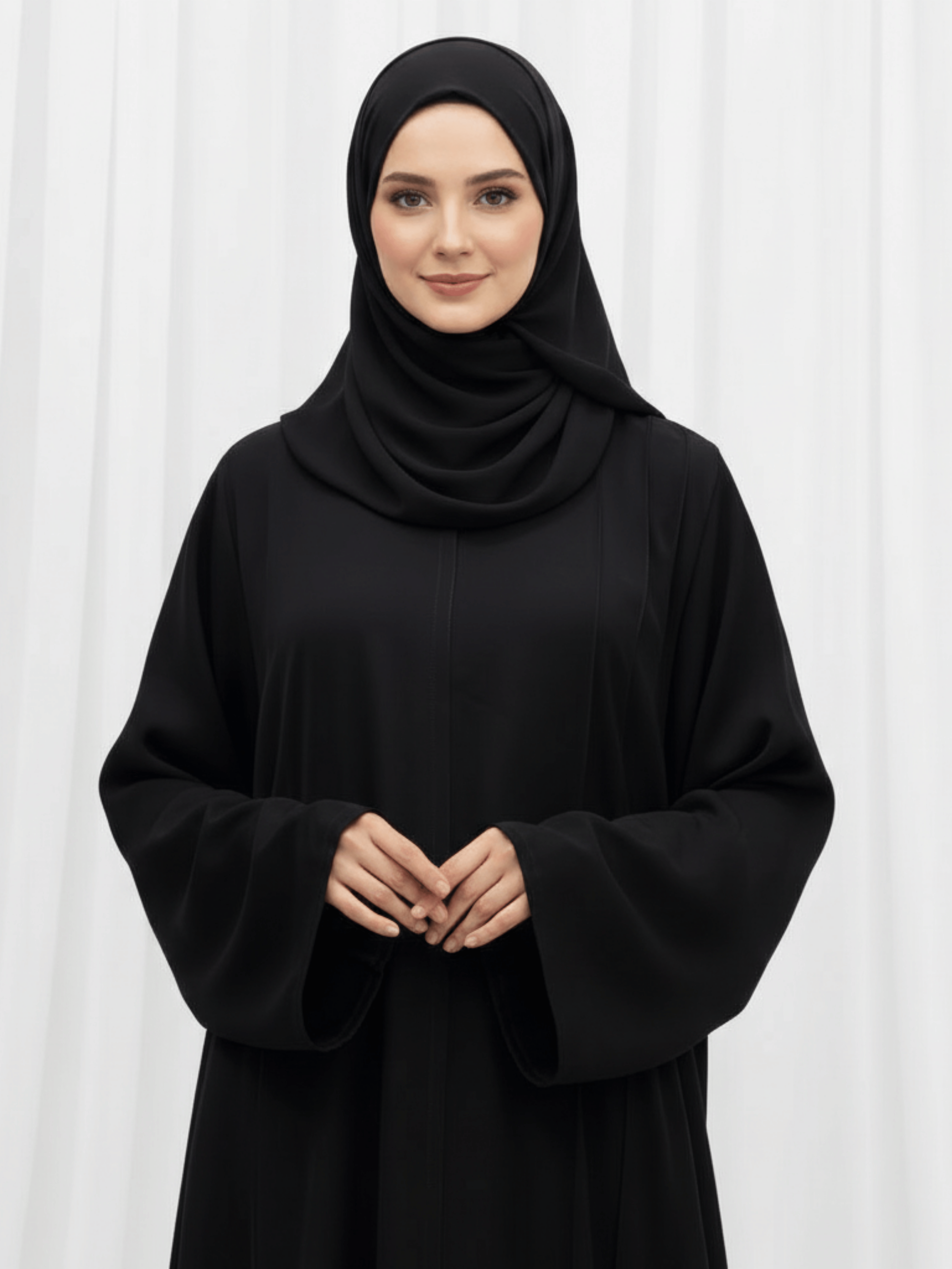 ZW 266 Hana Black Abaya with 3D Floral Beaded Embroidery