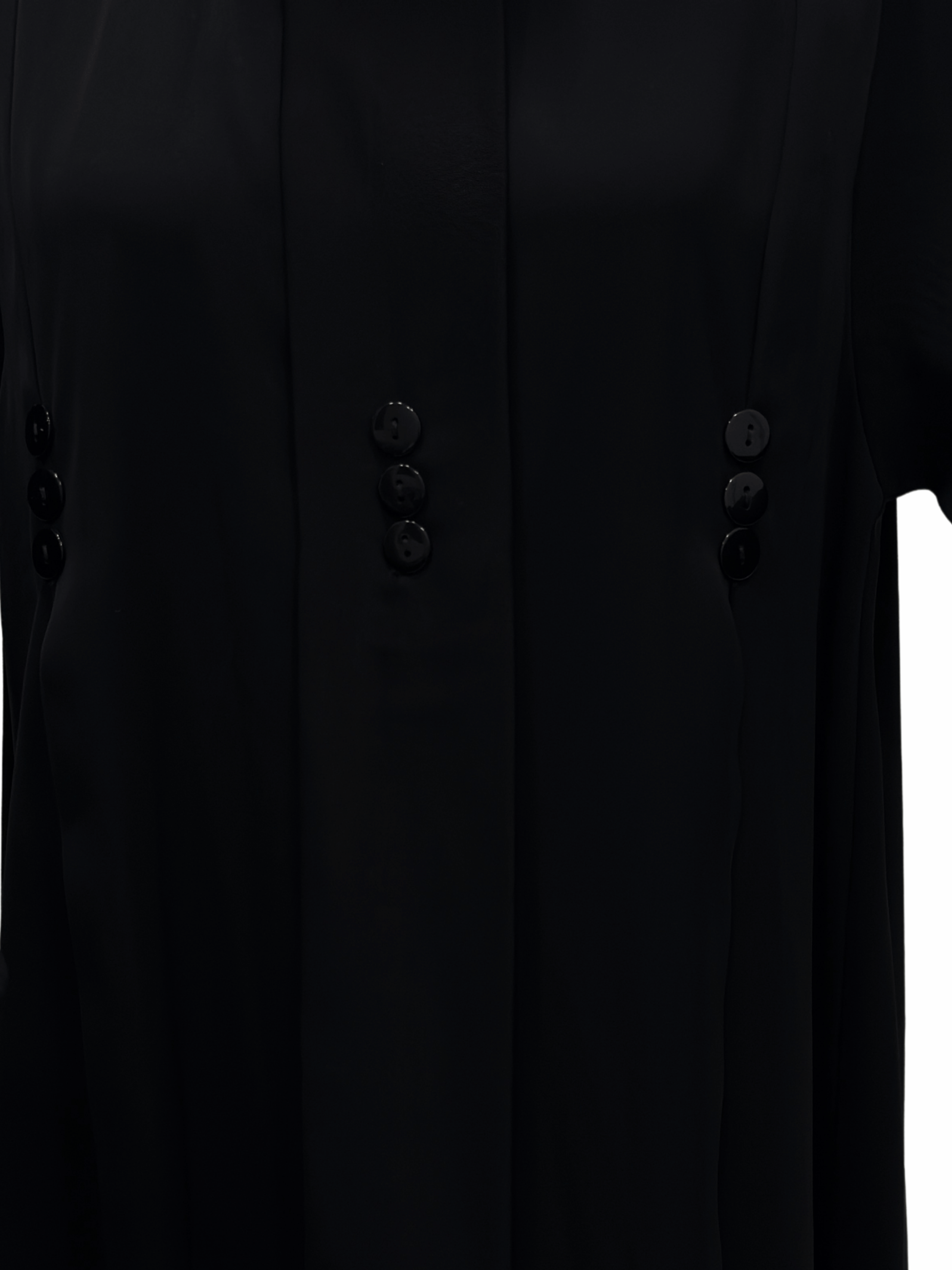ZW 336 Maha Black Abaya with Button Detail Front Panel
