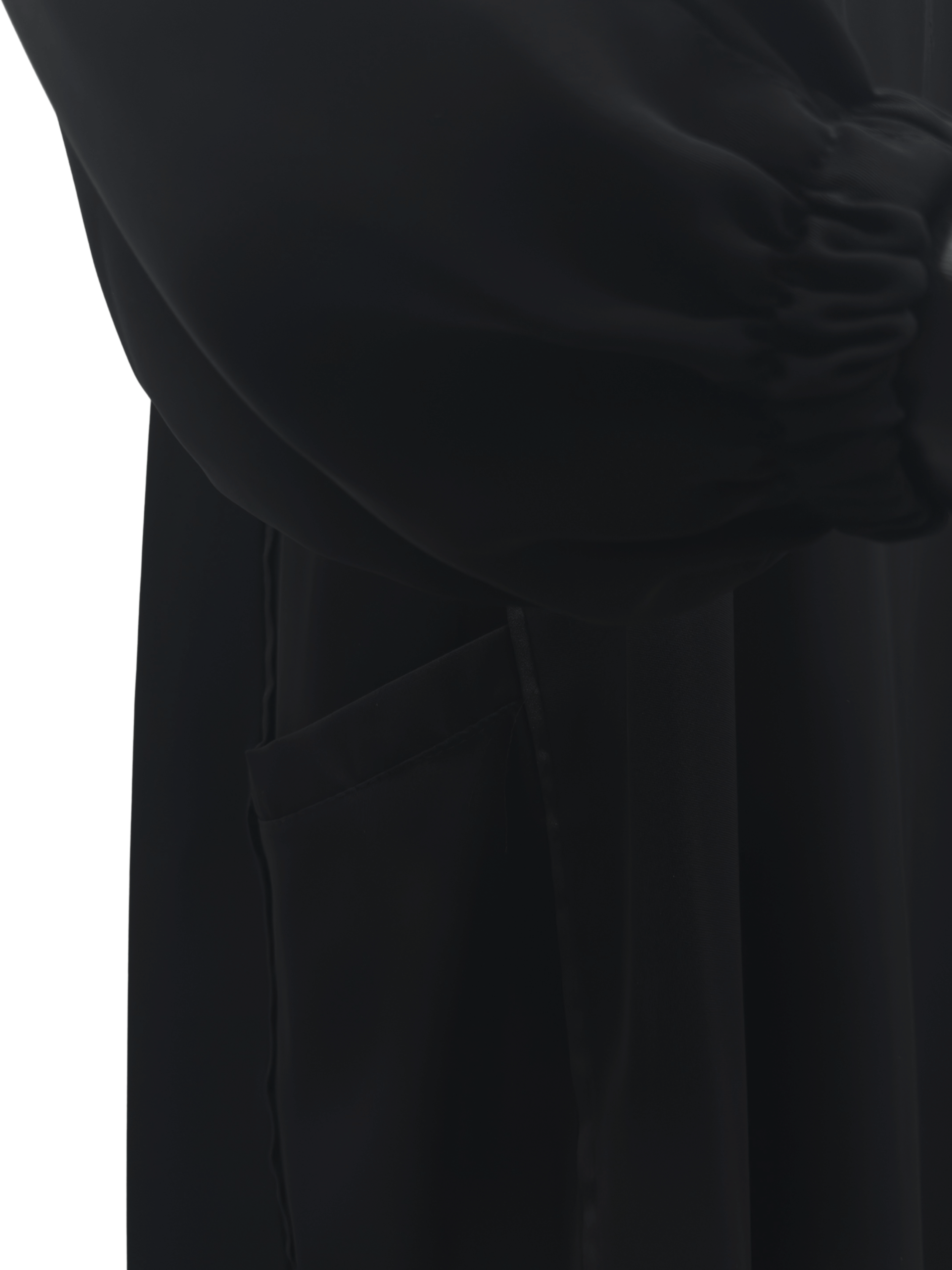 ZW 367 Layla Black Abaya with Elastic Sleeves & Side Pockets