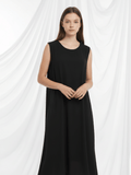 ZW 380 Noor Black Inner Dress | Soft Kuwaiti Crepe Underdress