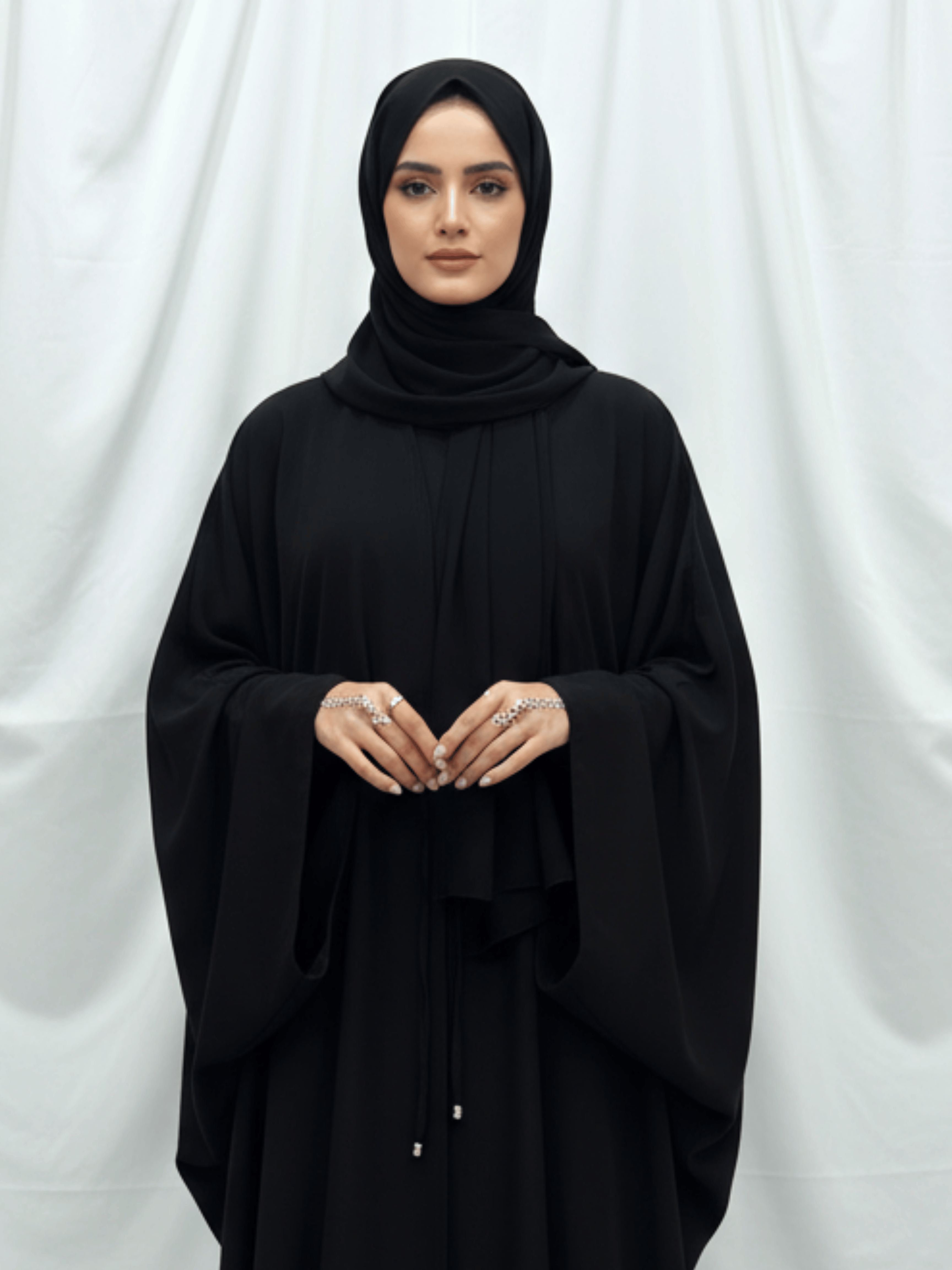ZW 14 Haneen Classic Black Butterfly Abaya
