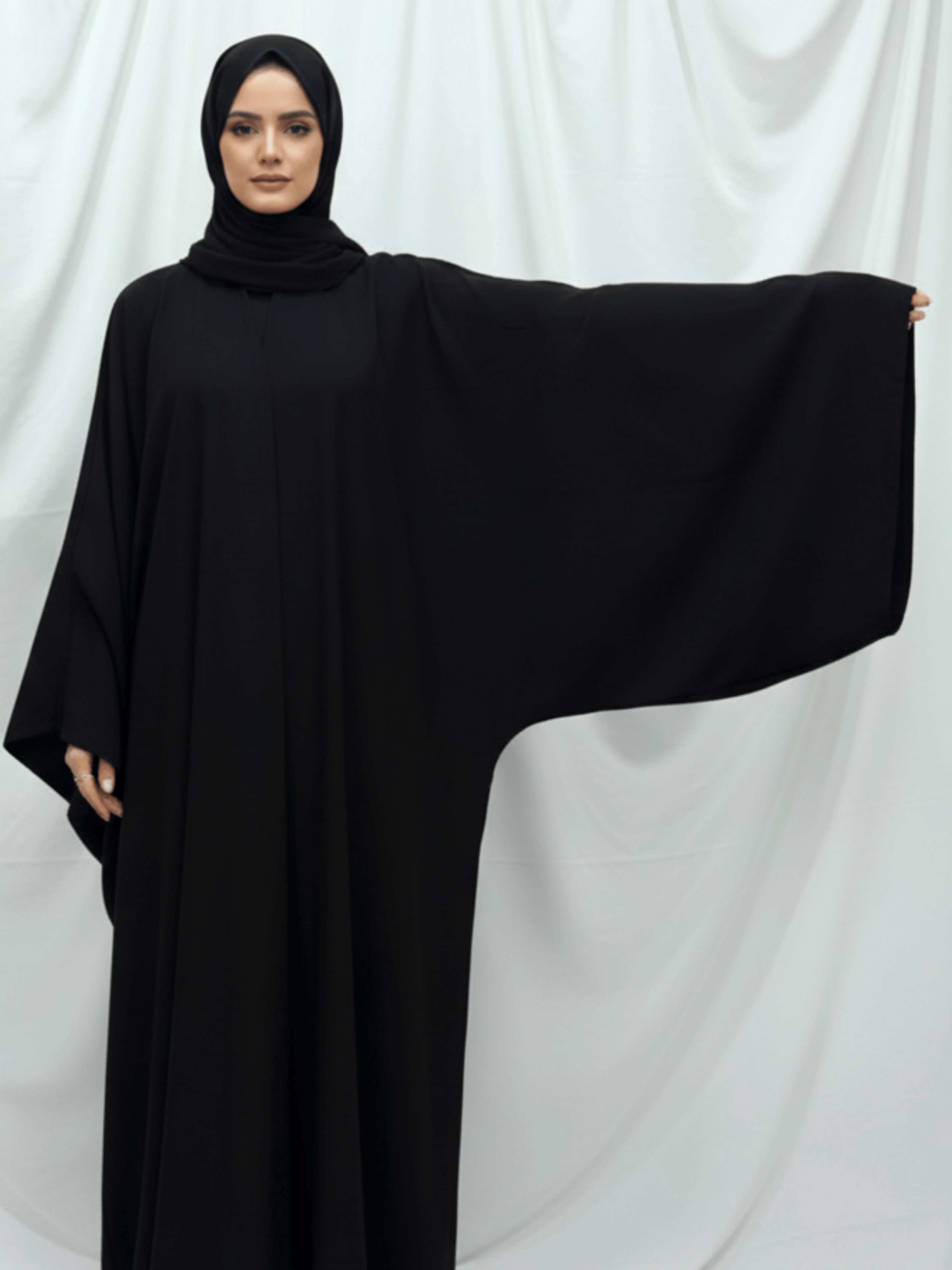 ZW 14 Haneen Classic Black Butterfly Abaya