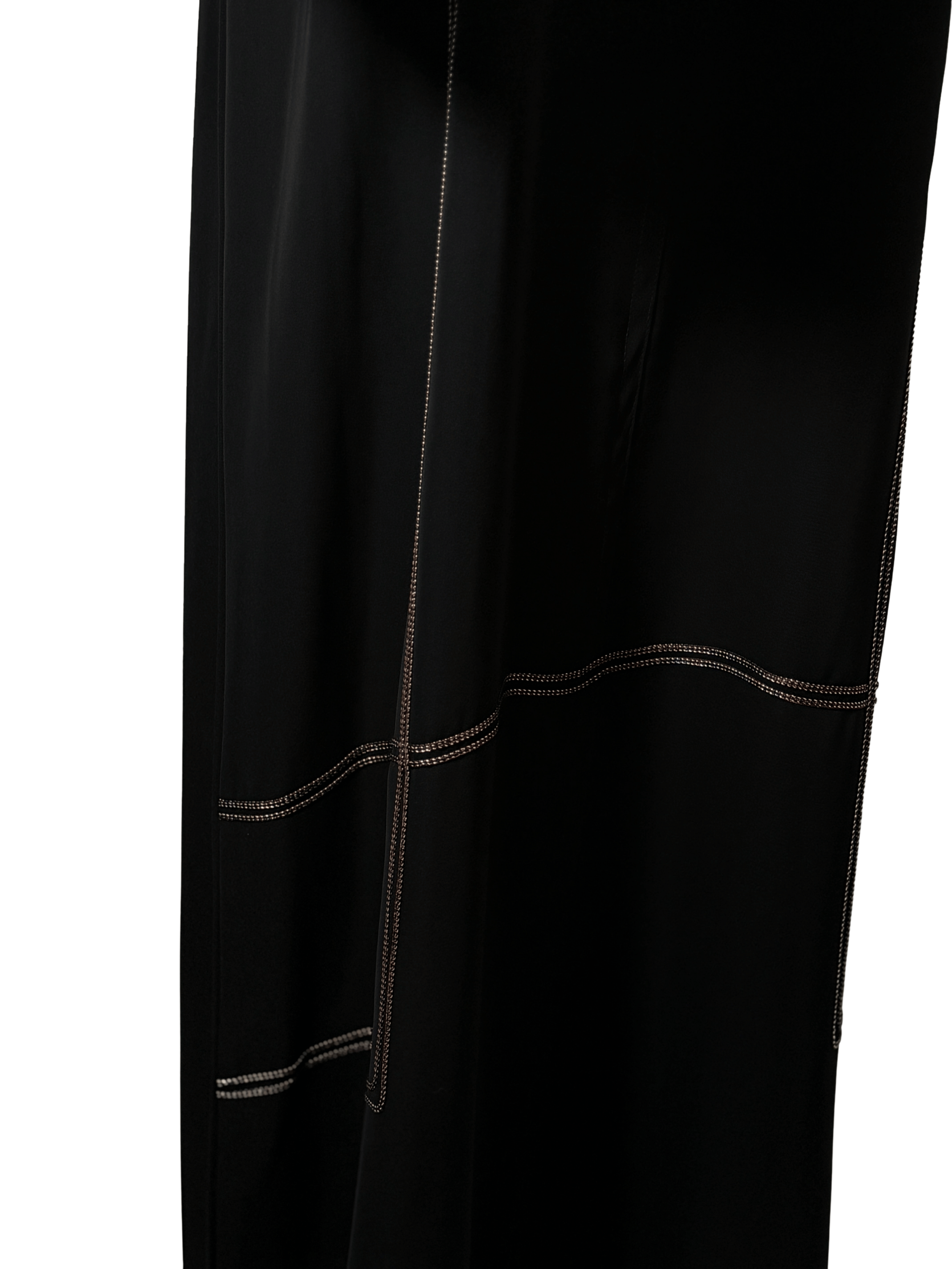 ZW 387 Hanaan Black Abaya | Elegant Stitch Detail Abaya