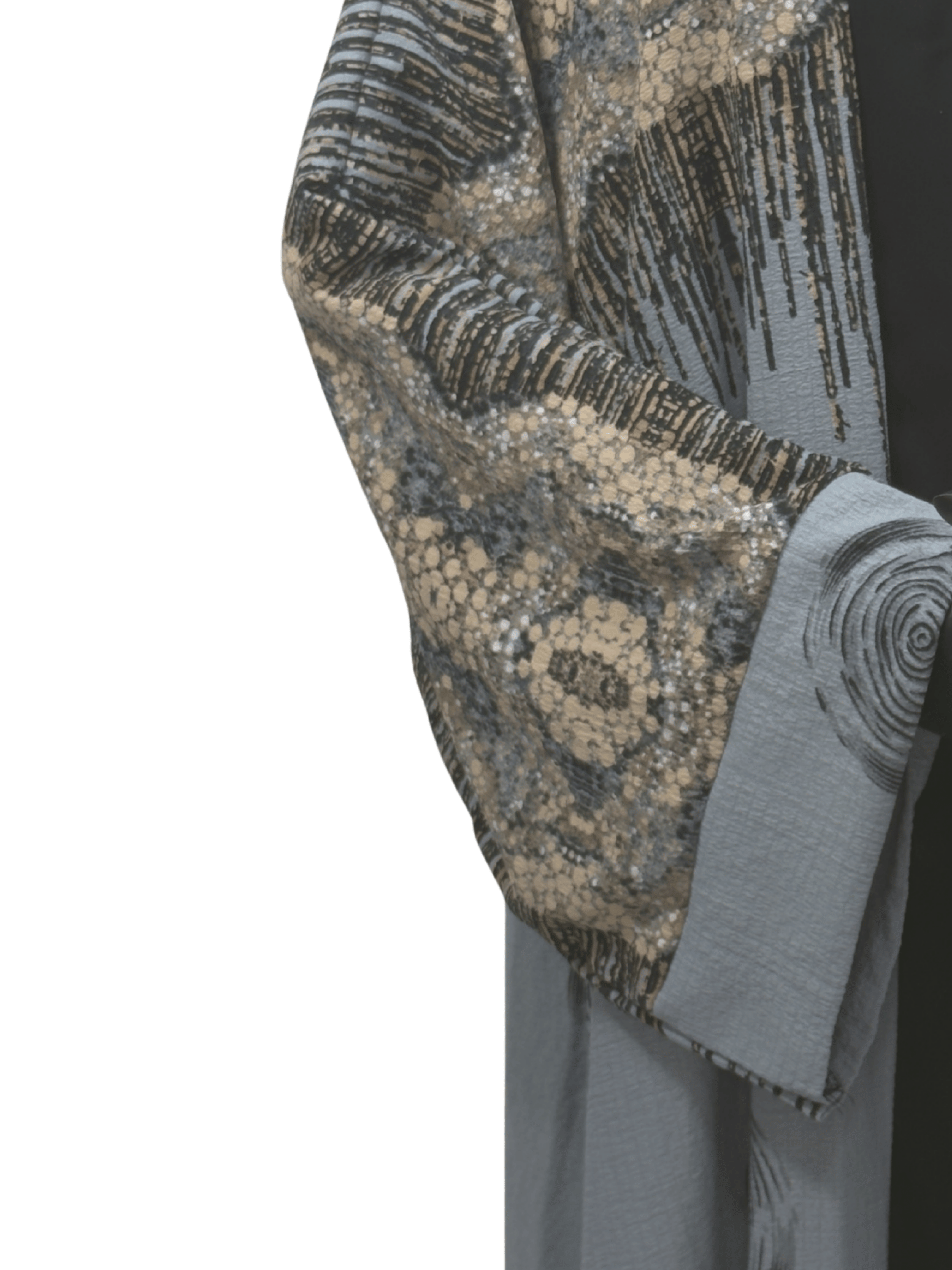 ZW 394 Grey Luxe Darra Outfit | Textured Printed Daraa with Artistic Design
