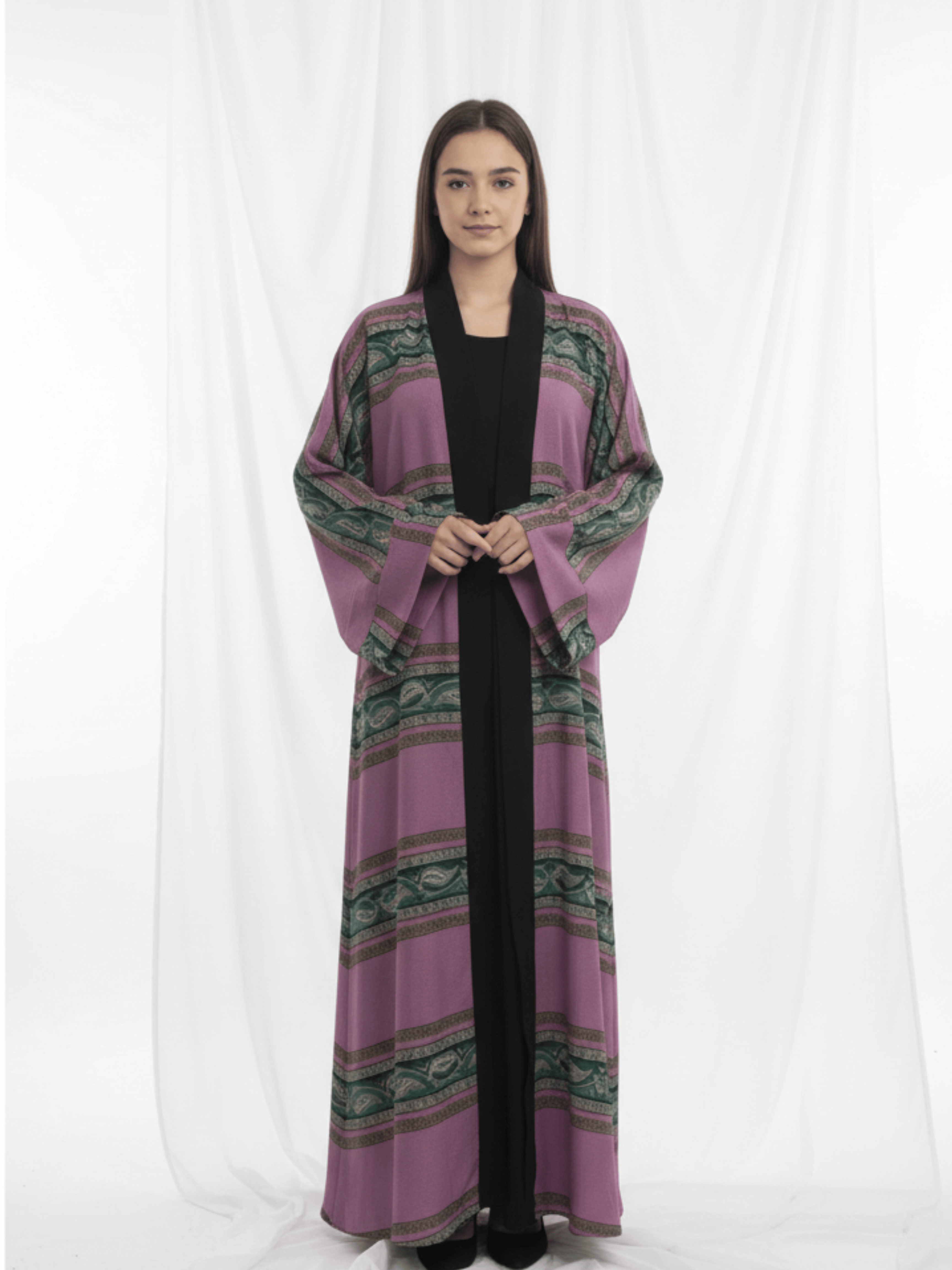 ZW 396 Purple & Green Printed Darra Outfit | Elegant Patterned Daraa for Women