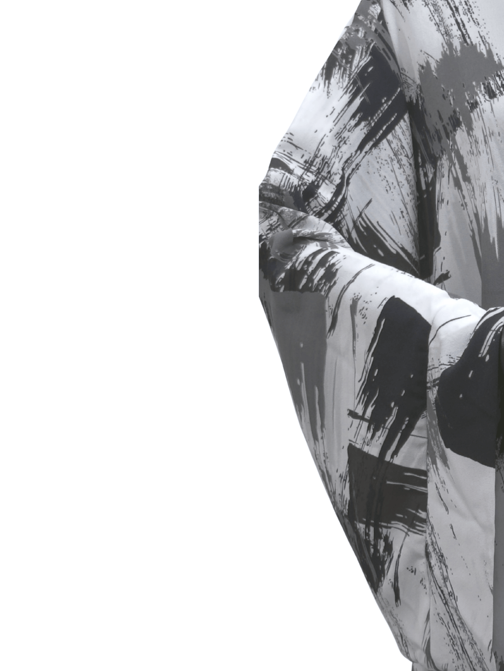 ZW 397 Black & Grey Artistic Darra Outfit | Modern Abstract Printed Daraa for Women