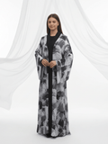 ZW 397 Black & Grey Artistic Darra Outfit | Modern Abstract Printed Daraa for Women