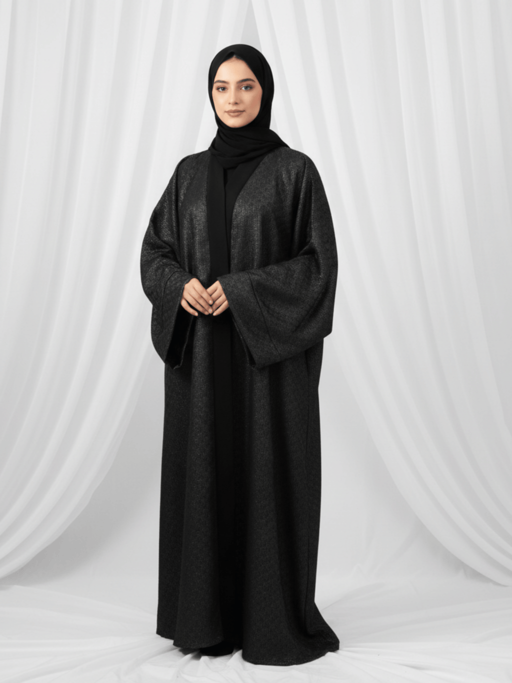 ZW 399 Black Textured Darra Outfit | Elegant Jacquard Pattern Daraa for Women