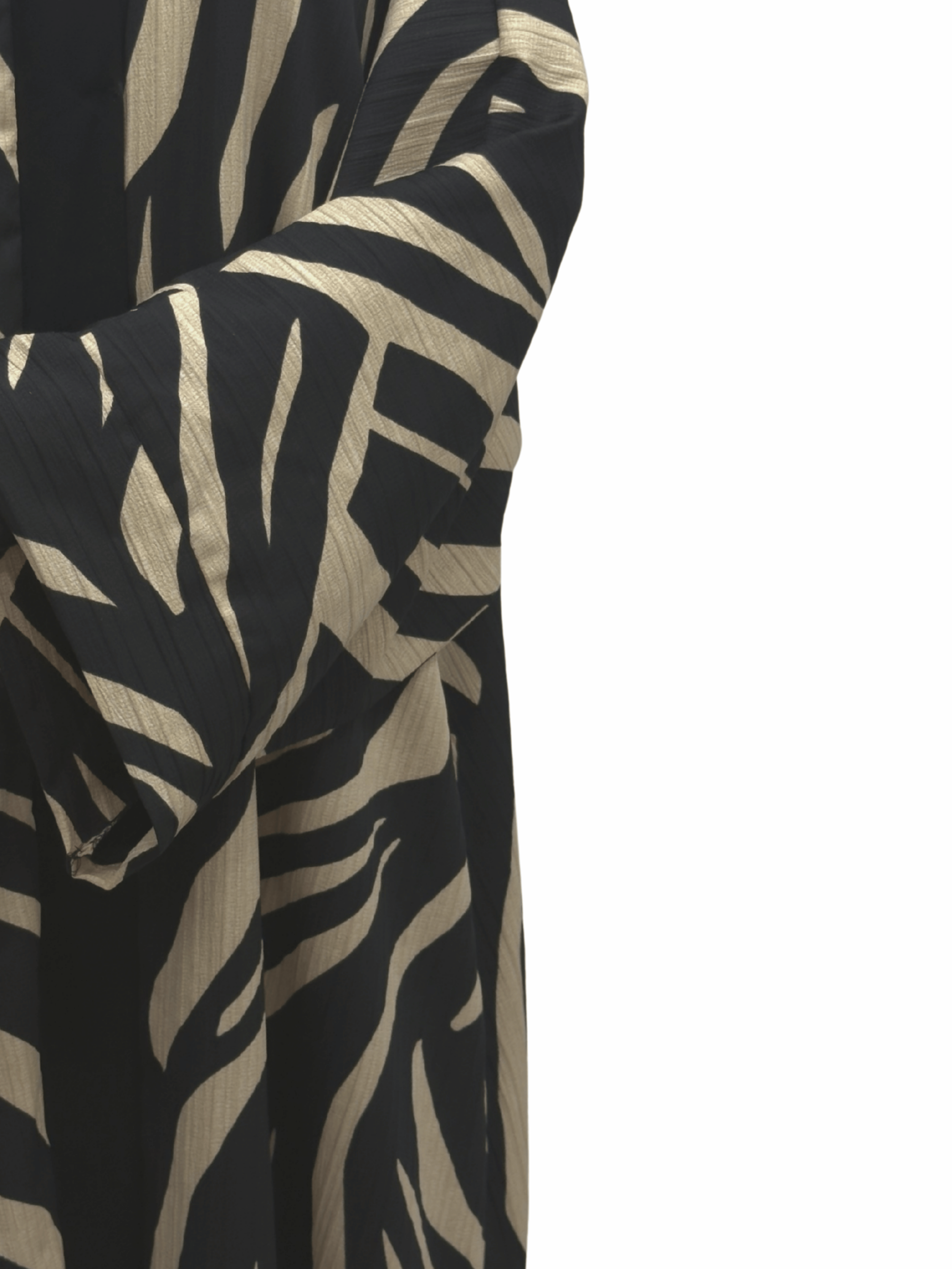 ZW 405 Beige & Black Daraa Outfit | Bold Striped Contrast Daraa for Women