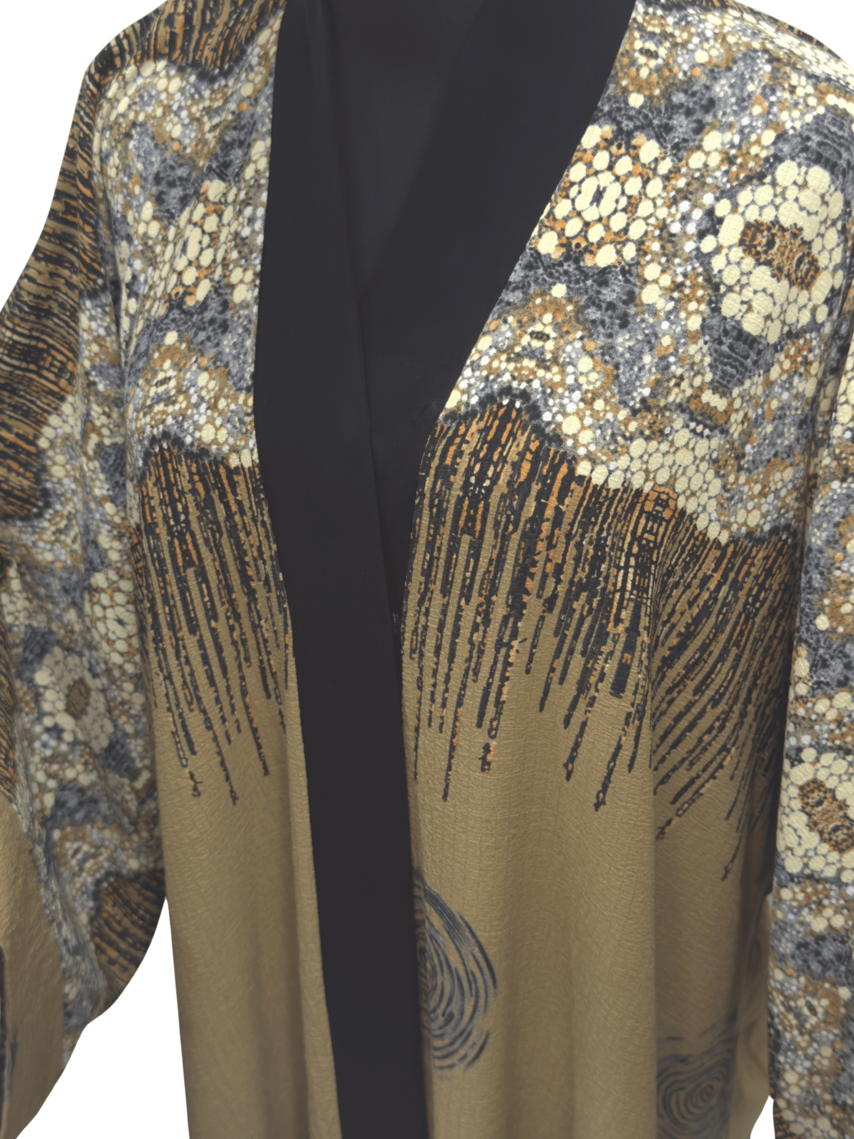 ZW 407 Gold & Black Daraa Outfit | Elegant Textured Daraa for Women